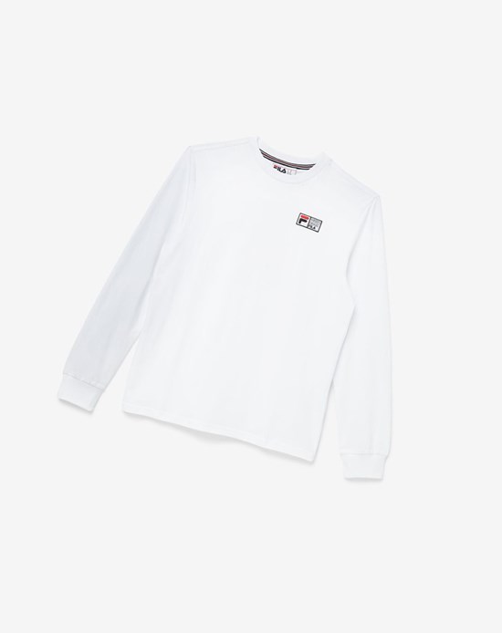 Fila Vesuvius Long Sleeve Tee Blancas Negras Rojas | 39GCUPTLN