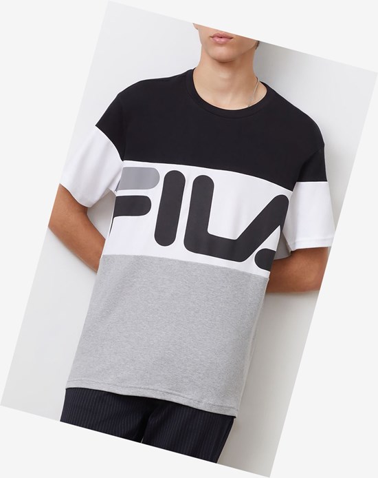 Fila Vialli Tee Negras Gris Blancas | 96OIWDVFL