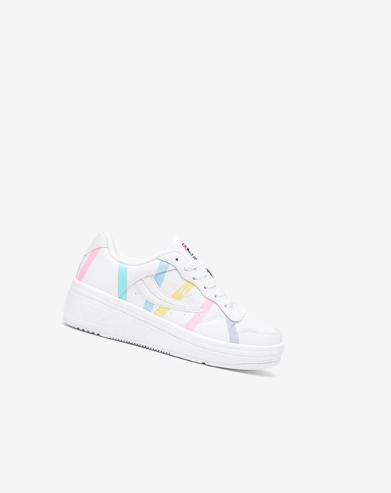 Fila Wx-100 Stripe Sneakers Blancas Azules | 28ZGNBMCL