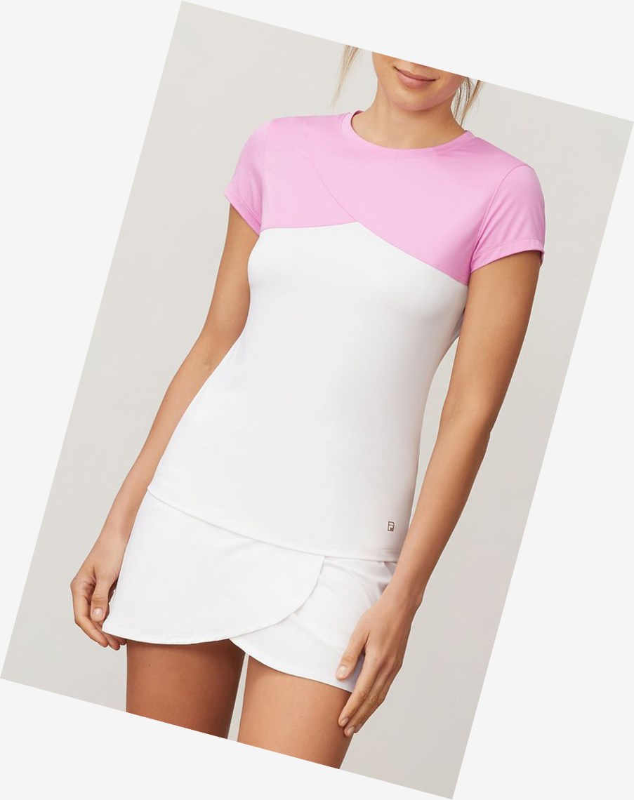 Fila 30 Love Petal Cap Sleeve Tee Wht/Cycl | 58RGMWKEQ