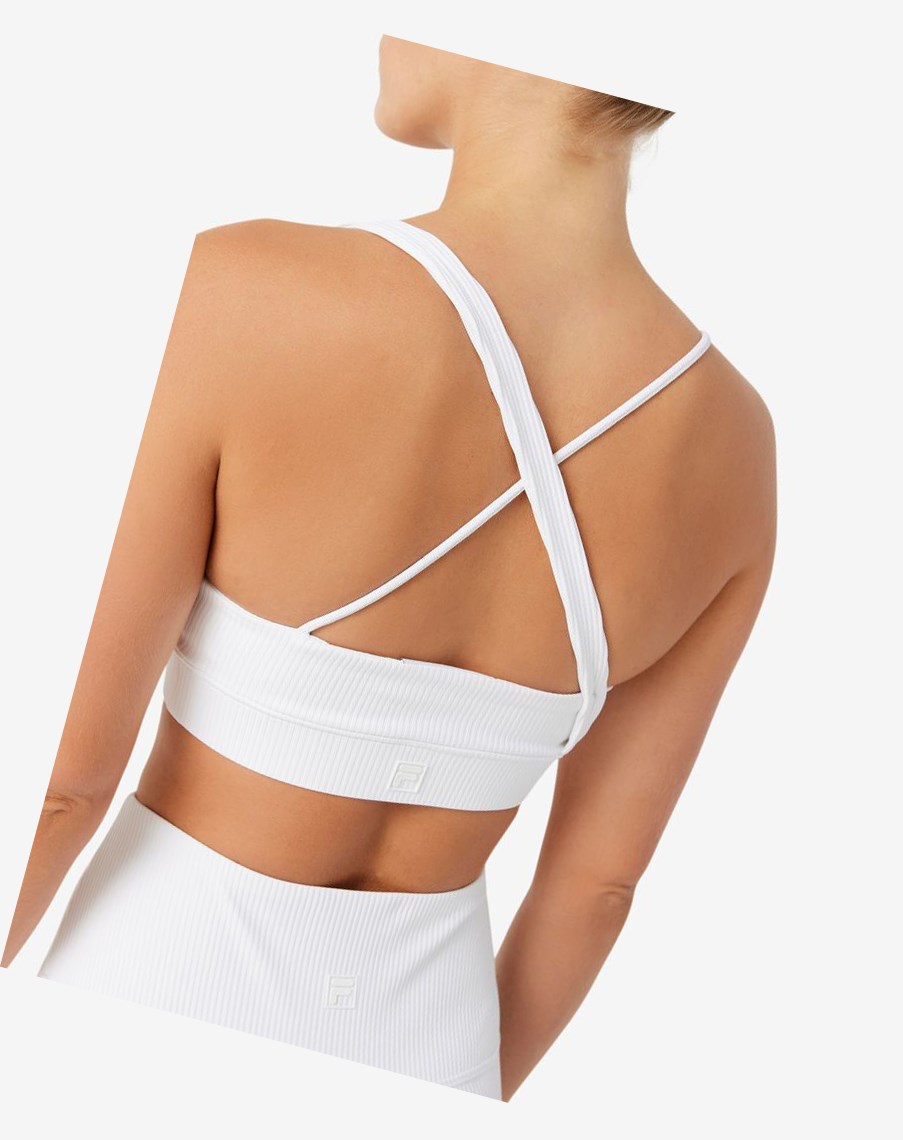 Fila Acanalado Essentials | Sidney Bra Top Blancas | 53MIVJXEL