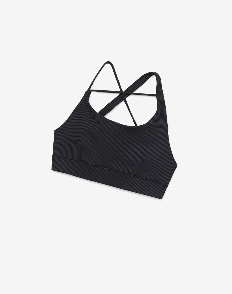 Fila Acanalado Essentials | Sidney Bra Top Negras | 64CJYIHKW