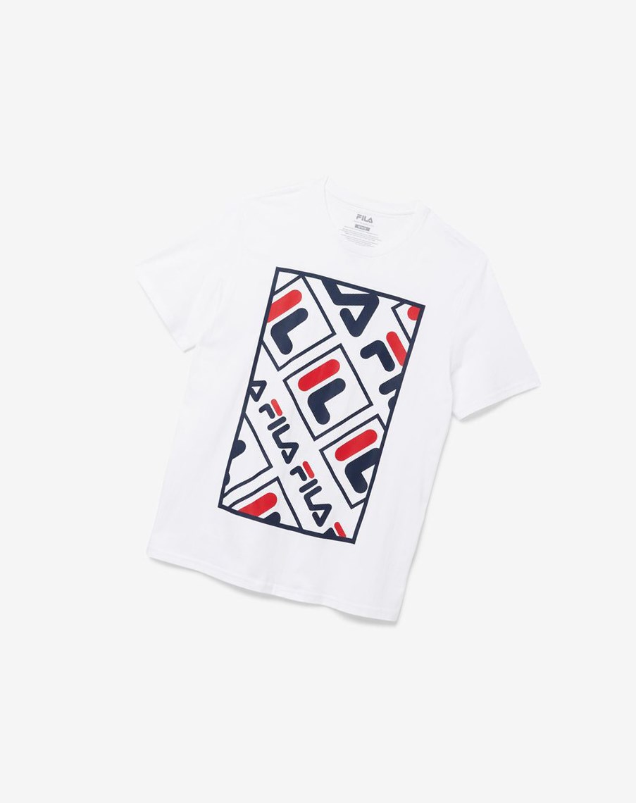 Fila Adao Estampadas Tee Blancas | 81WLYPQDE