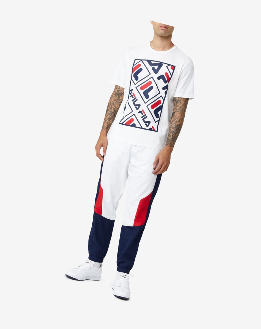 Fila Adao Estampadas Tee Blancas | 87BVNFIRP