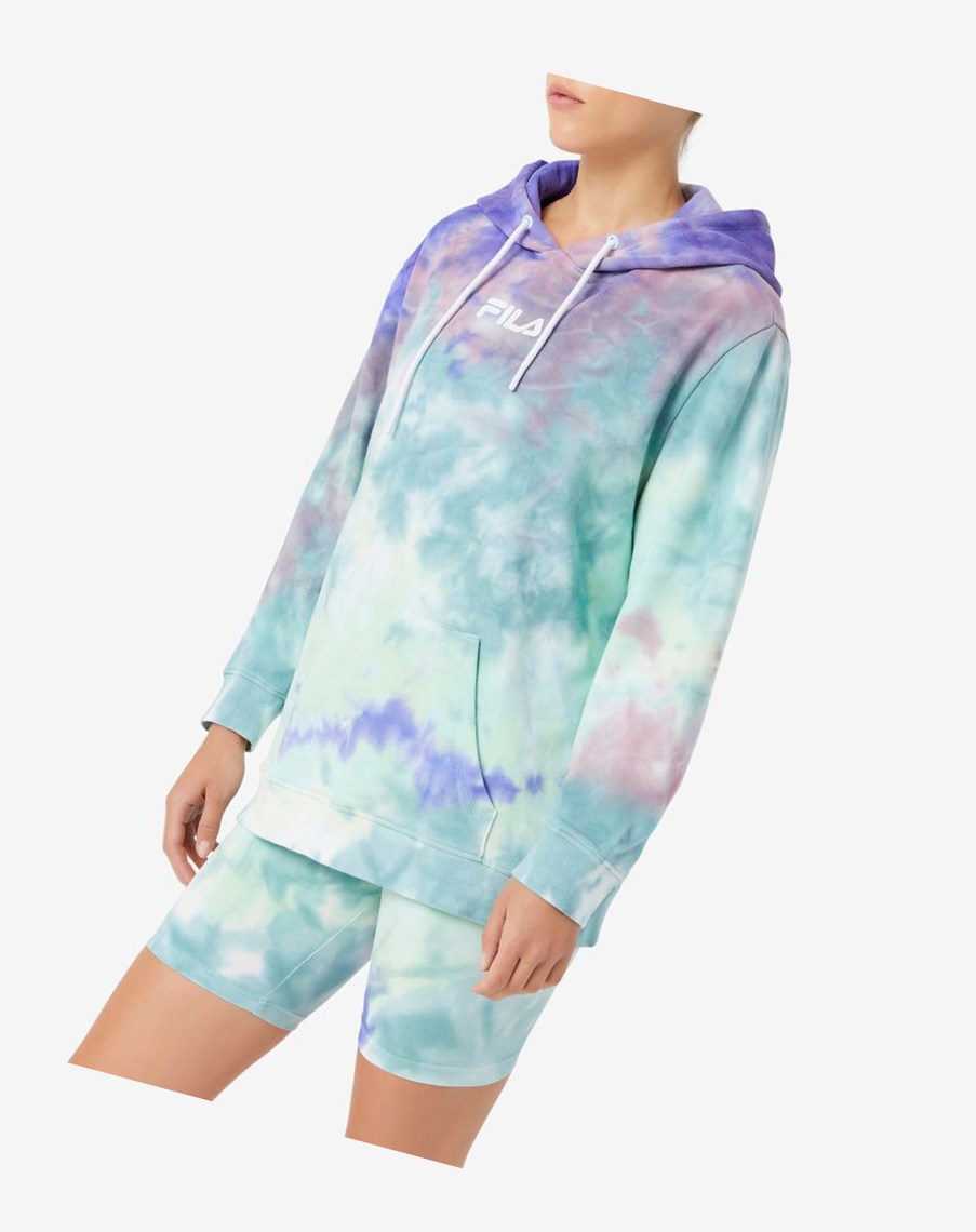 Fila Aerolynn Tie Dye Hoodie Azules | 32VBETPJQ