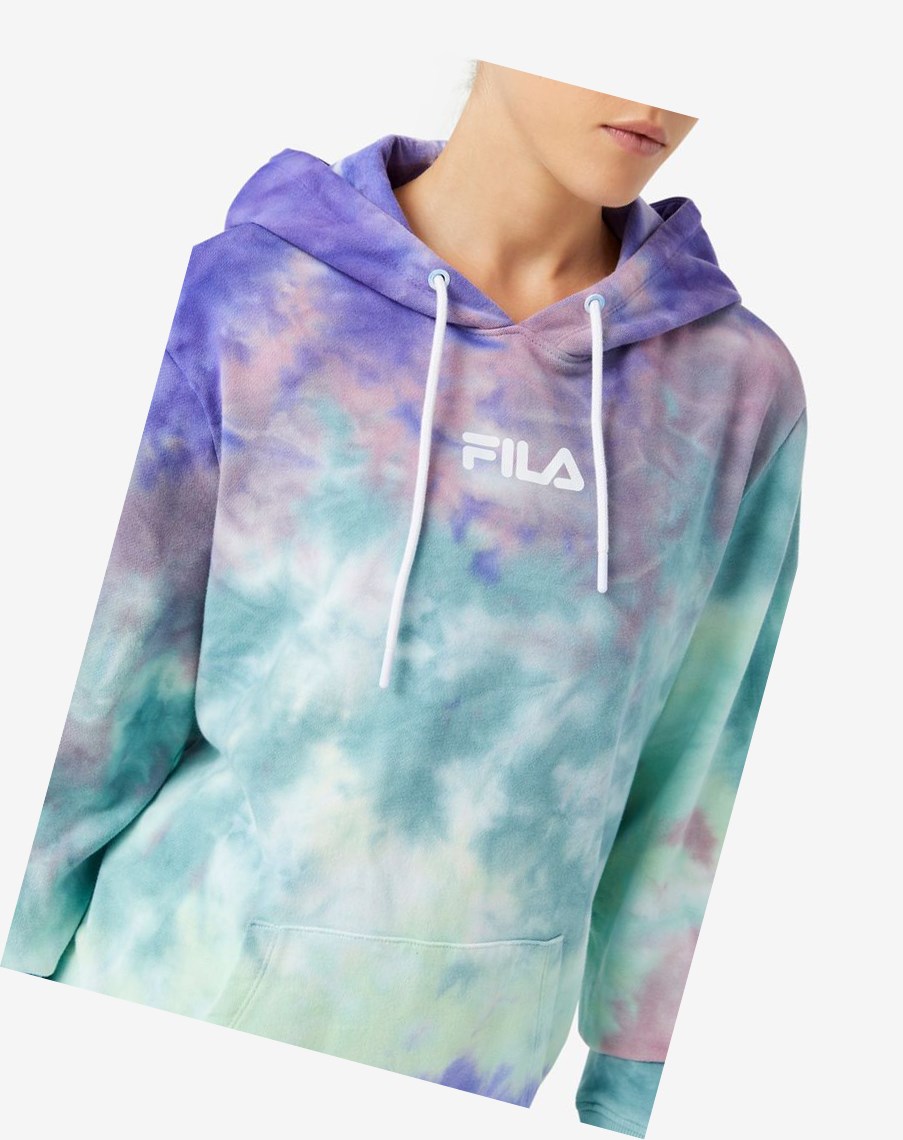 Fila Aerolynn Tie Dye Hoodie Azules | 32VBETPJQ