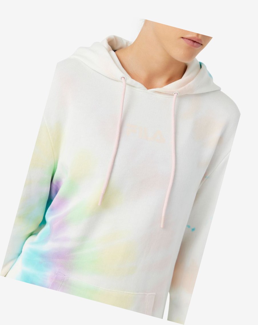 Fila Aerolynn Tie Dye Hoodie Creme | 34POHIAFN