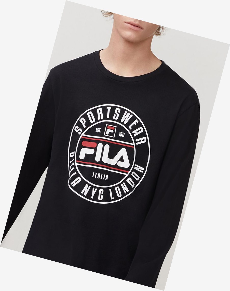 Fila Afonso Estampadas Tee Negras | 06GNSRLZQ