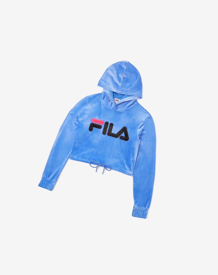 Fila Aitana Crop Velour Hoodie Negras | 21IEVKUCX