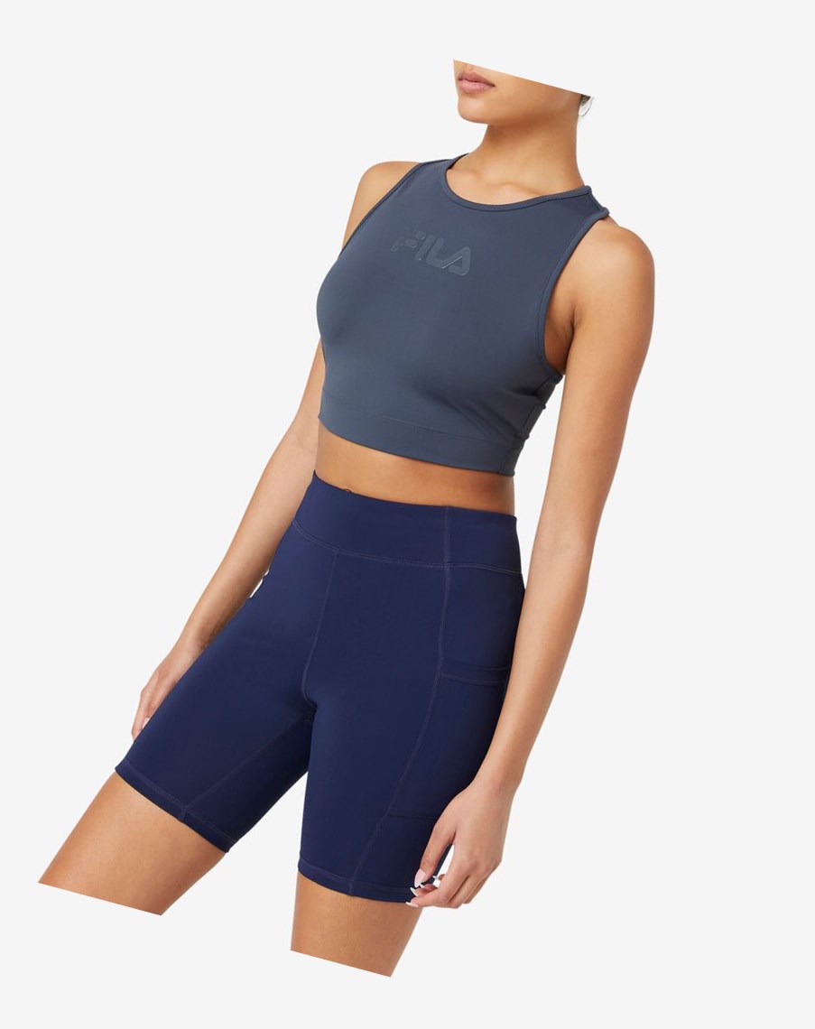 Fila Alva Crop Top 096 India Ink | 47ZDXRWNT