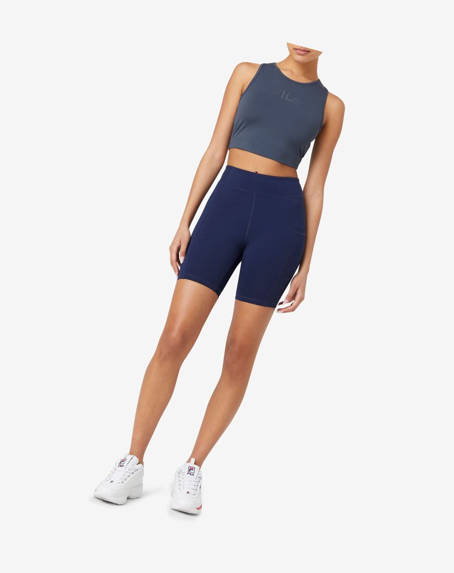 Fila Alva Crop Top 096 India Ink | 47ZDXRWNT