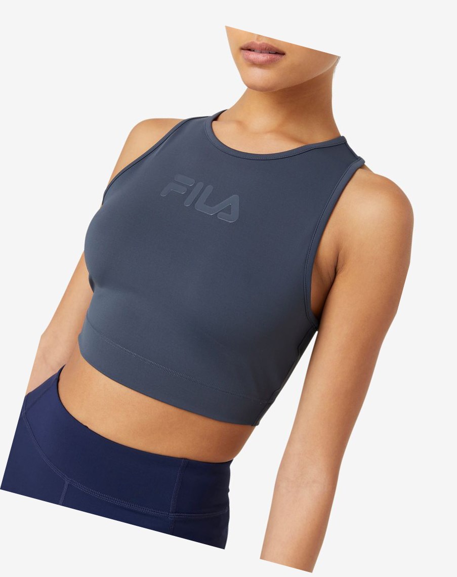 Fila Alva Crop Top 096 India Ink | 47ZDXRWNT