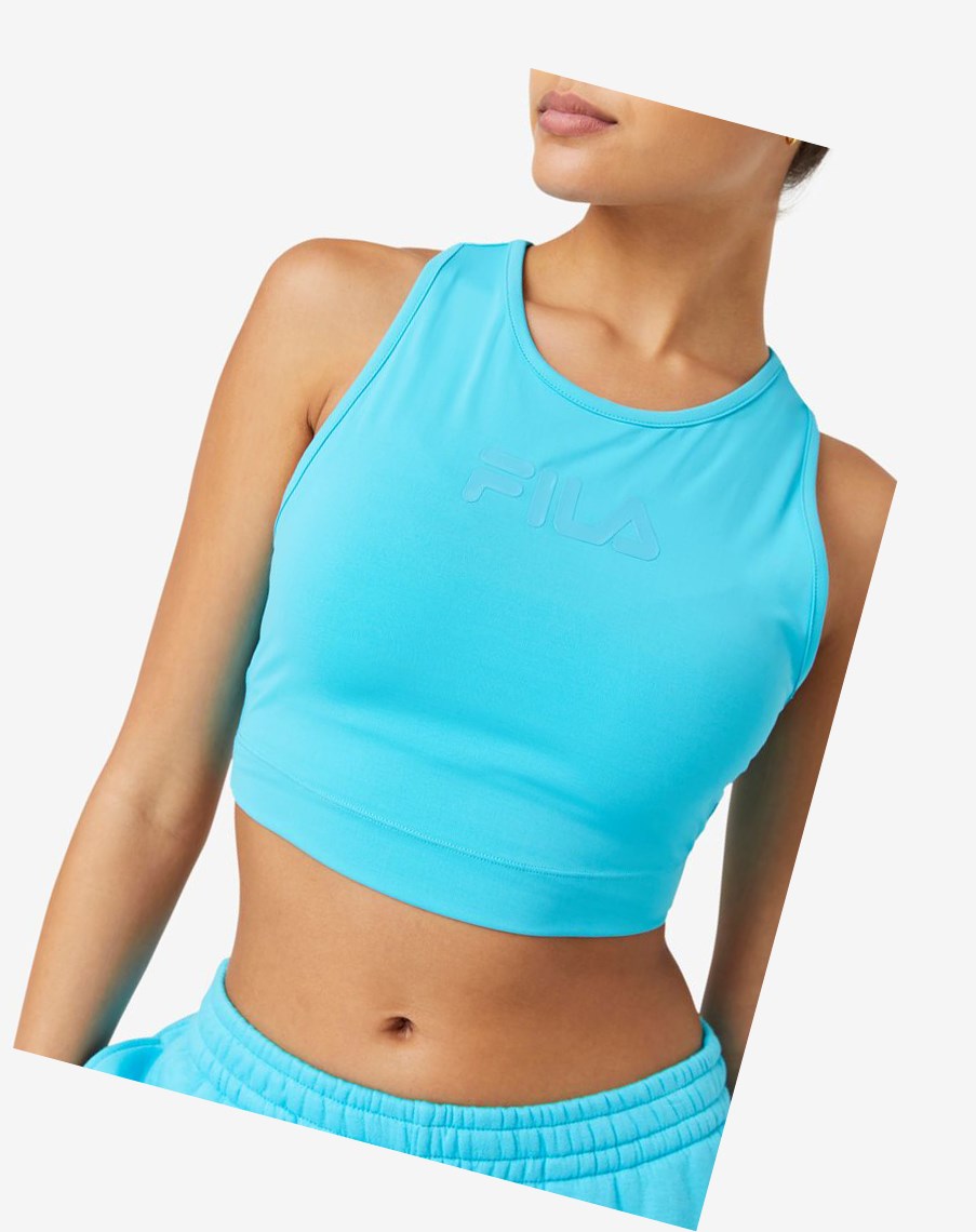 Fila Alva Crop Top Azules | 20KIYRNPA