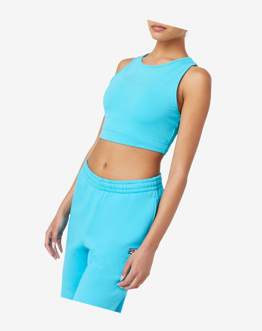 Fila Alva Crop Top Azules | 20KIYRNPA