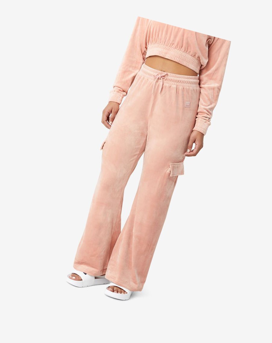 Fila Amrita Velour Pant Rosas | 69UNHALZI