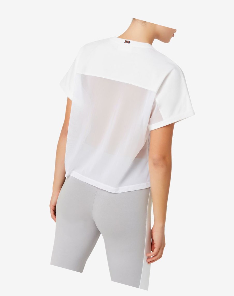 Fila Amytis Mesh Panel Tee Blancas | 76QNUTZFD