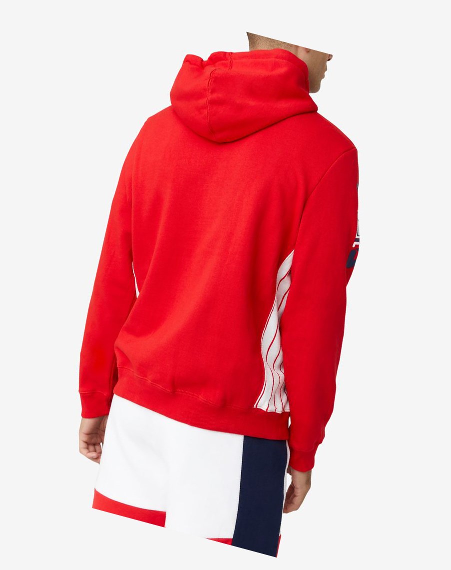 Fila Anders Hoodie Rojas Blancas | 85ZJXQODS