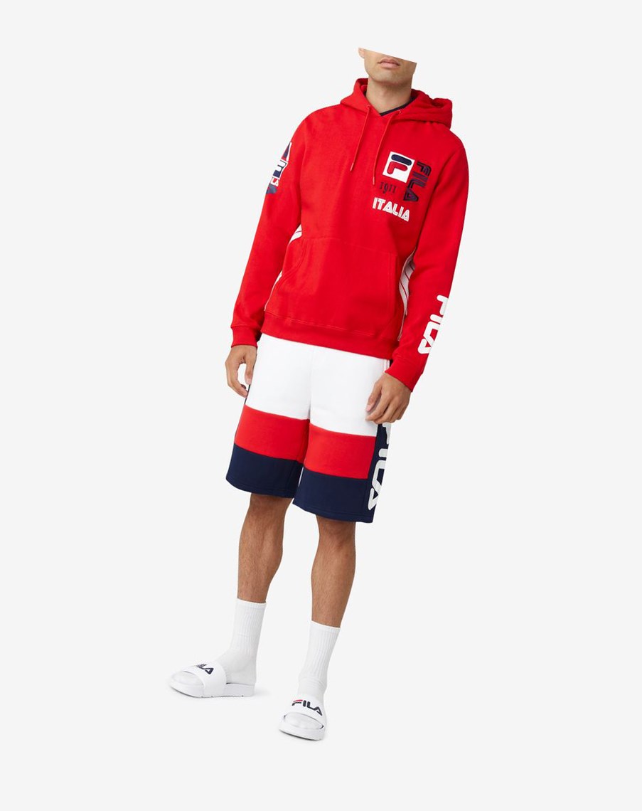 Fila Anders Hoodie Rojas Blancas | 85ZJXQODS