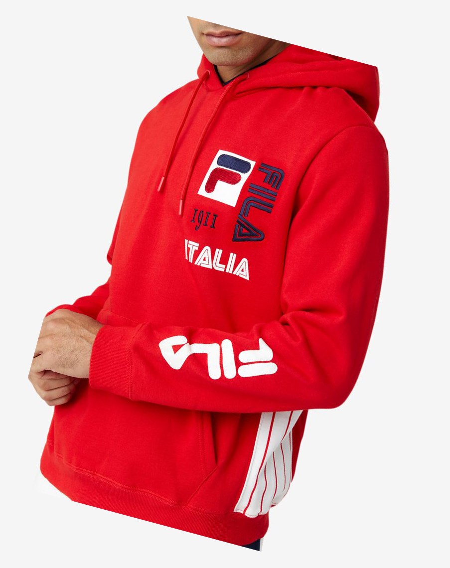 Fila Anders Hoodie Rojas Blancas | 85ZJXQODS