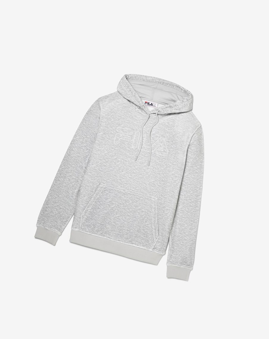 Fila Asher Velour Hoodie Gris Claro | 03IGHXOJM