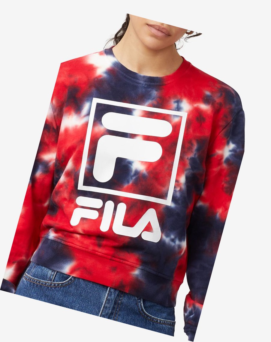 Fila Ashley Tie Dye Sweatshirt Rojas | 54EWICKXM