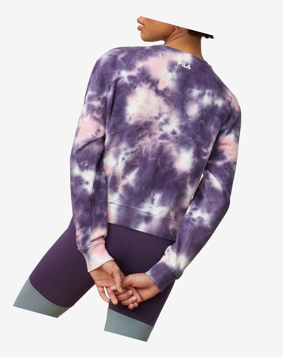 Fila Ashley Tie Dye Sweatshirt Rosas | 42POULQYX