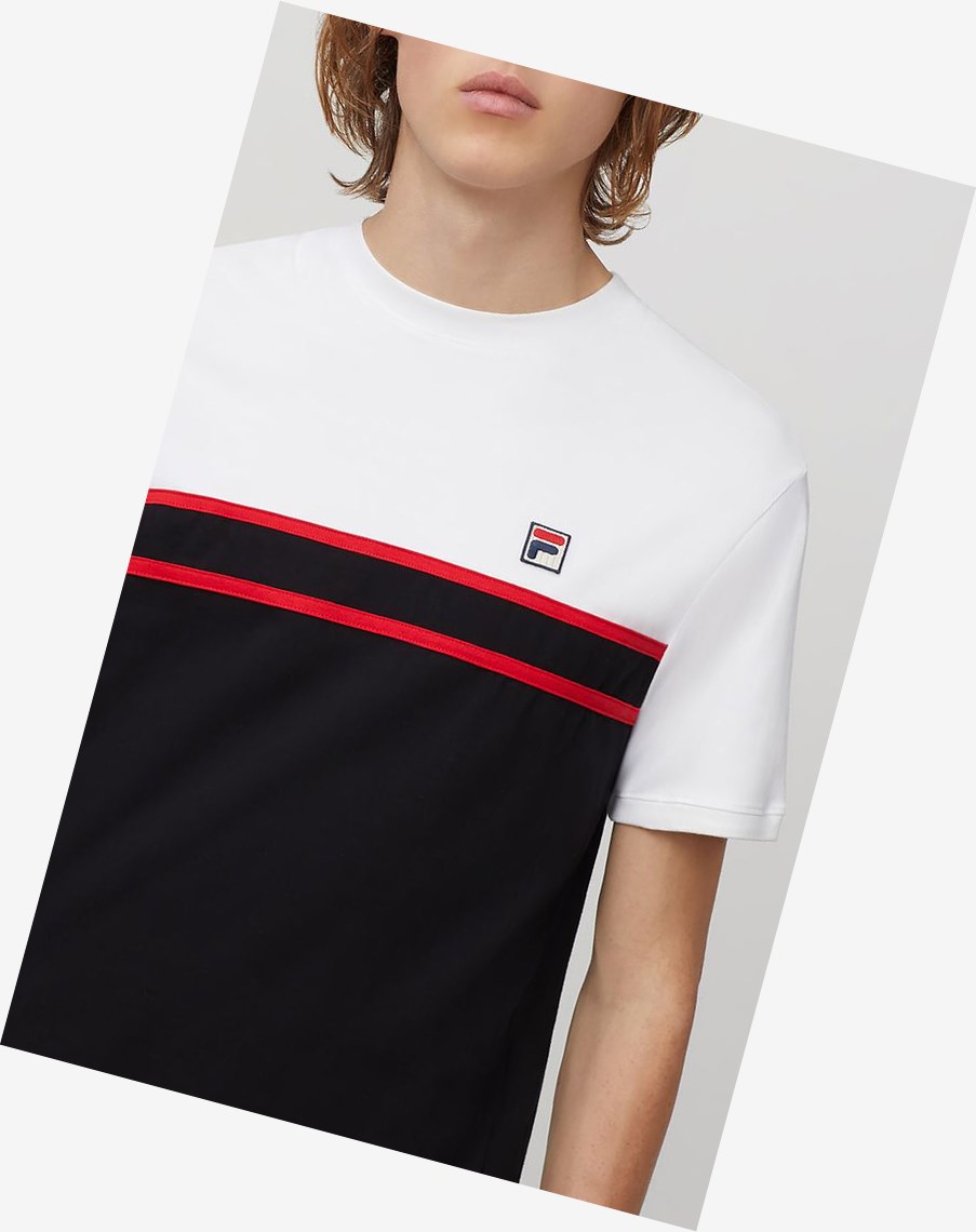 Fila Baldi Tee Wht/Blk/Cred | 40TKXDWEZ