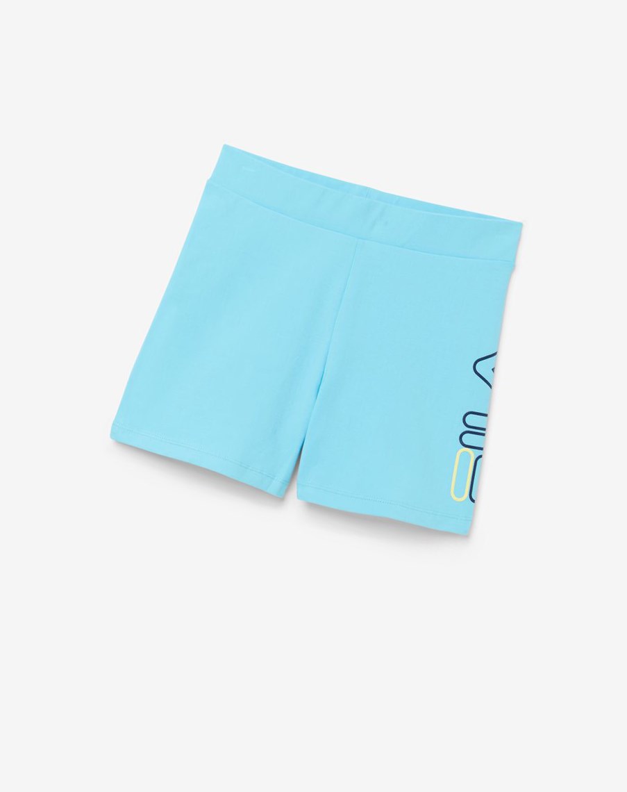 Fila Beatriz High Cintura Bike Shorts Azules | 76GHFBQZU