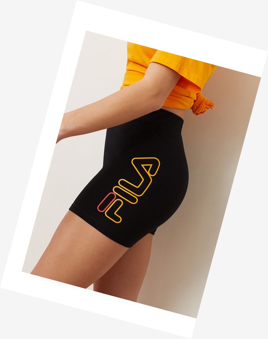 Fila Beatriz High Cintura Bike Shorts Negras | 89RBPYOXU