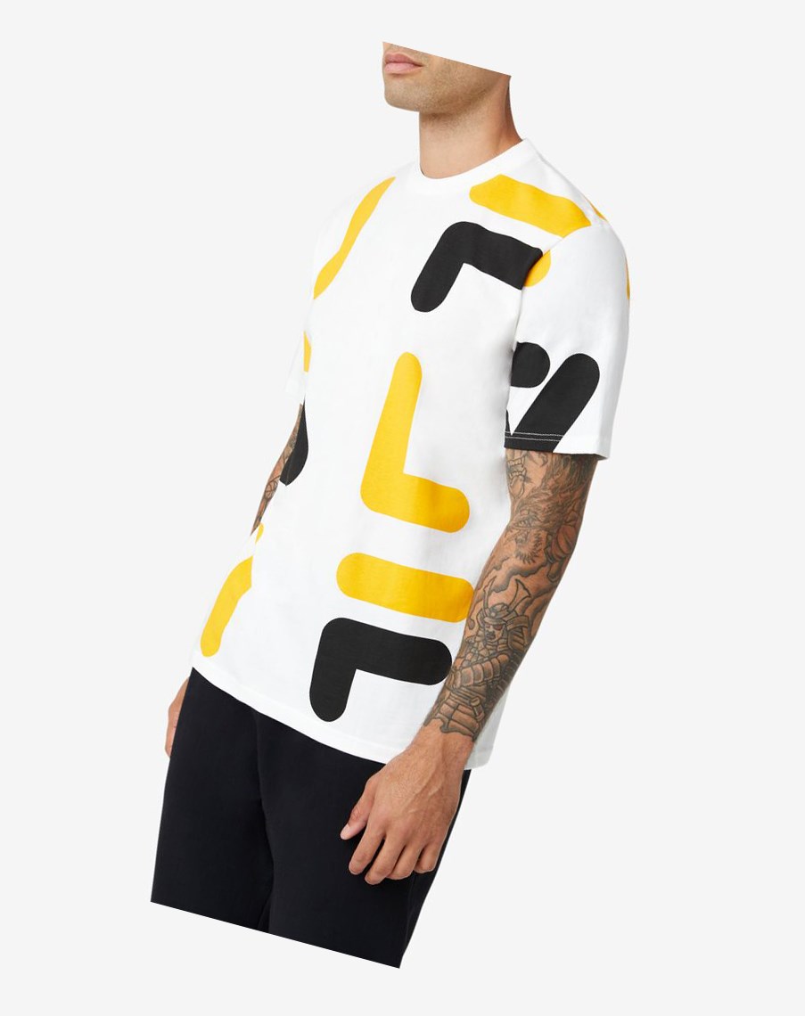 Fila Bennet Tee Blancas Amarillo Negras | 21BVQPTYX