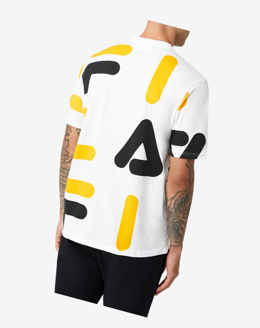 Fila Bennet Tee Blancas Amarillo Negras | 21BVQPTYX