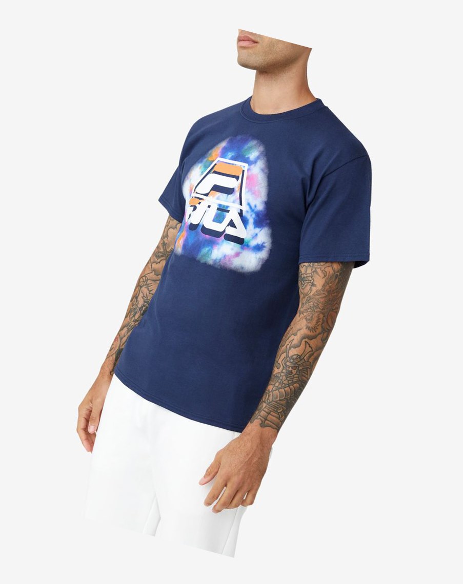 Fila Boniface Tie Dye Tee Azules | 72VORXKFJ