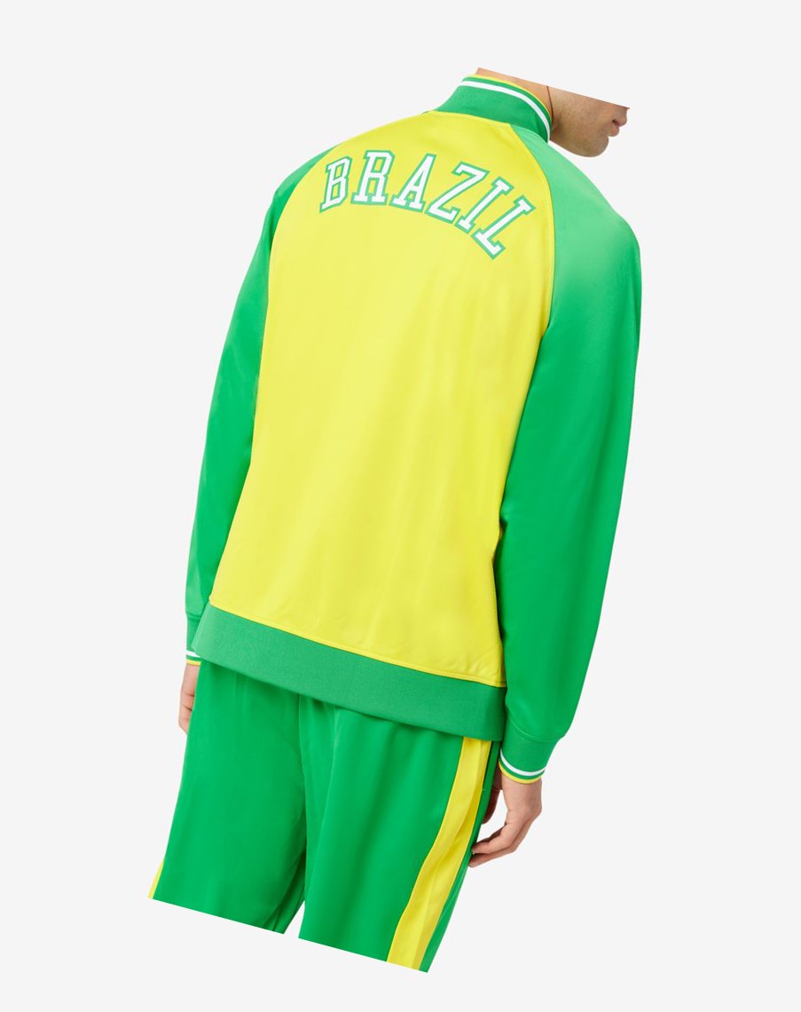 Fila Brazil Pista Jacket Amarillo Verde Blancas | 03URWIJMK