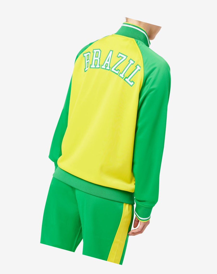 Fila Brazil Pista Jacket Amarillo Verde Blancas | 03URWIJMK