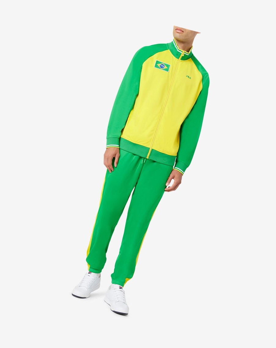 Fila Brazil Pista Pant Verde Amarillo | 95TYONBMH