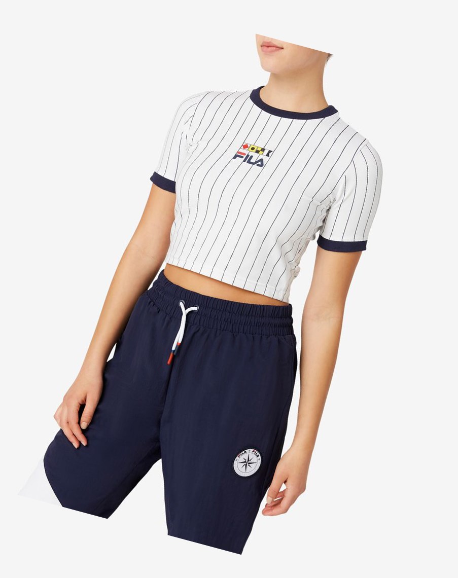 Fila Carola Cropped Ringer Tee Blancas | 29DSEUAHX