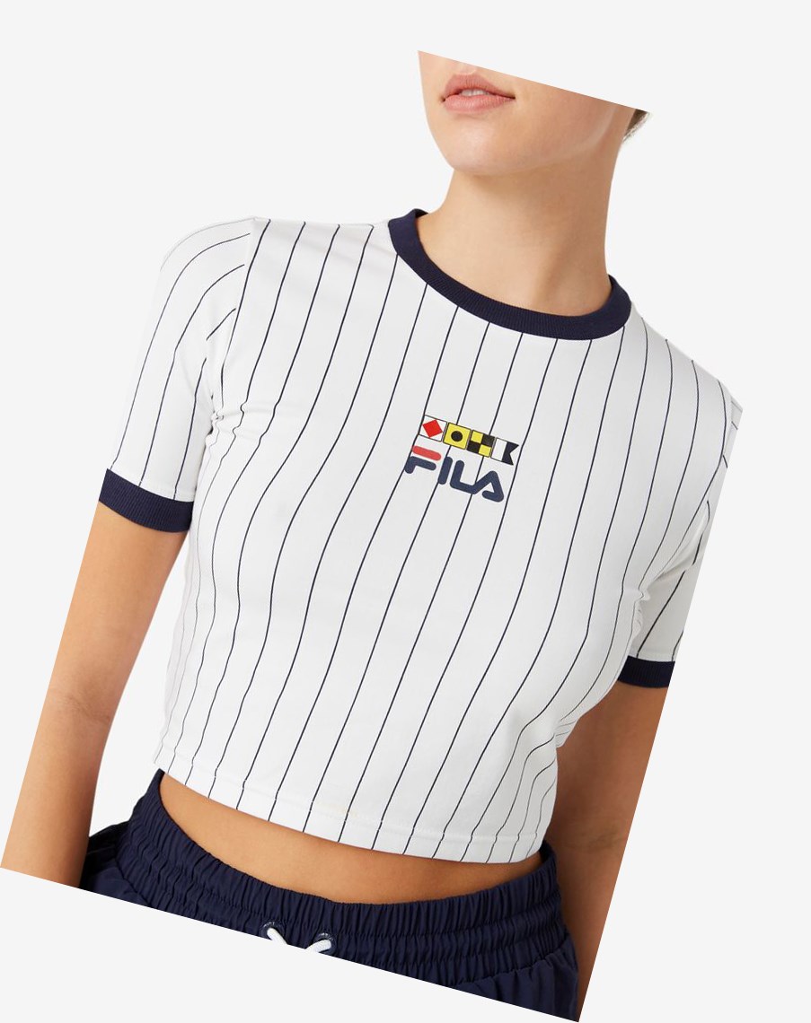 Fila Carola Cropped Ringer Tee Blancas | 29DSEUAHX