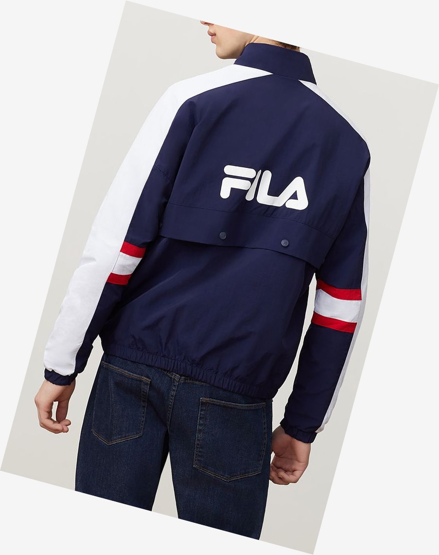 Fila Carter Woven Jacket Peac/Wht/Cred | 24TCNBFDU