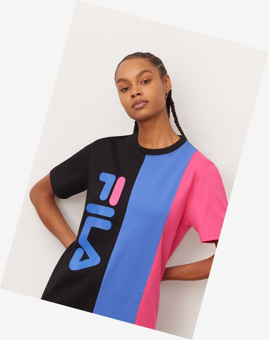 Fila Cassa Tee Blk/Ampb/Mage | 78OLAWMRH