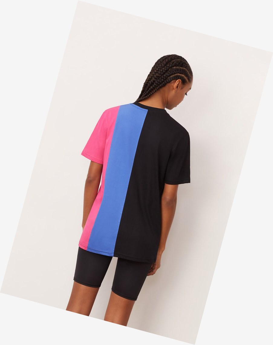 Fila Cassa Tee Blk/Ampb/Mage | 78OLAWMRH