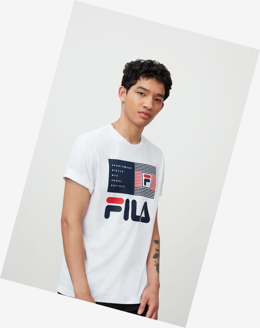 Fila Celso Estampadas Tee Blancas | 09AUIZOYL