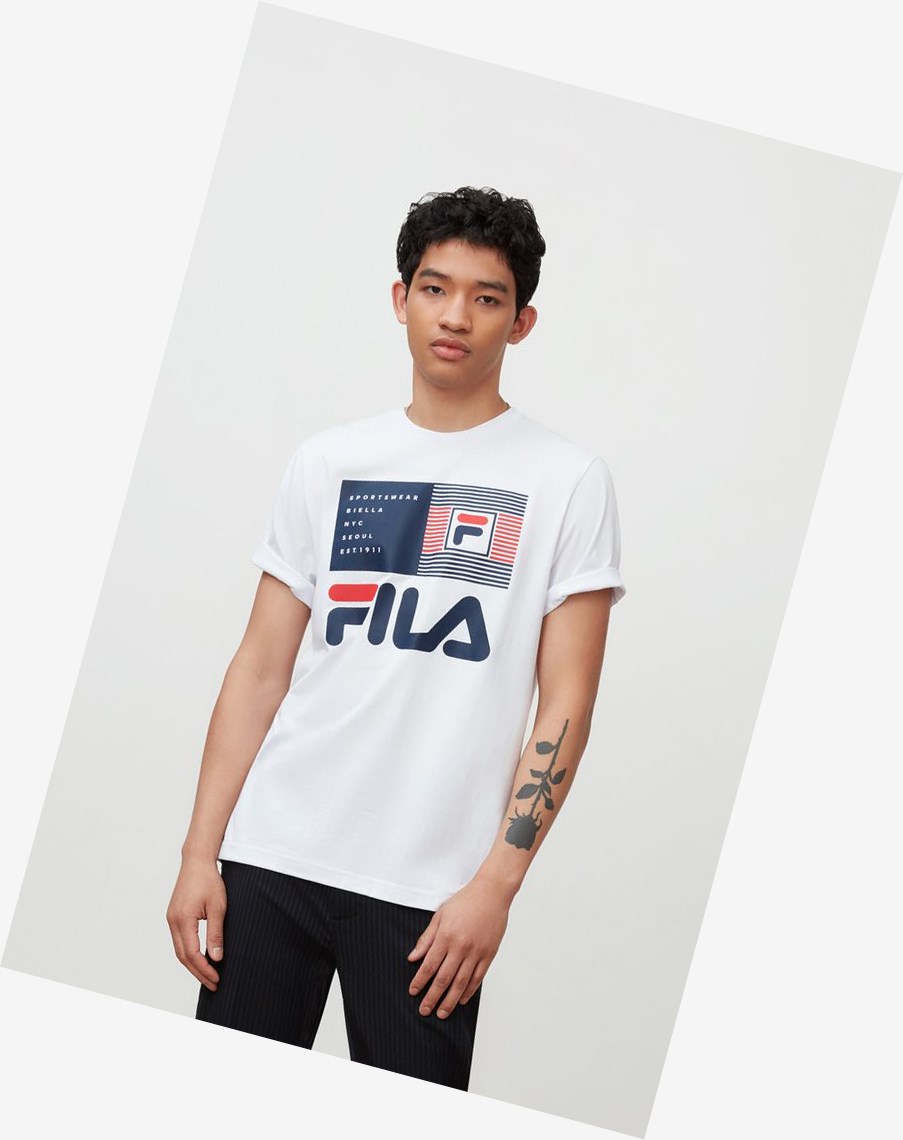 Fila Celso Estampadas Tee Blancas | 09AUIZOYL