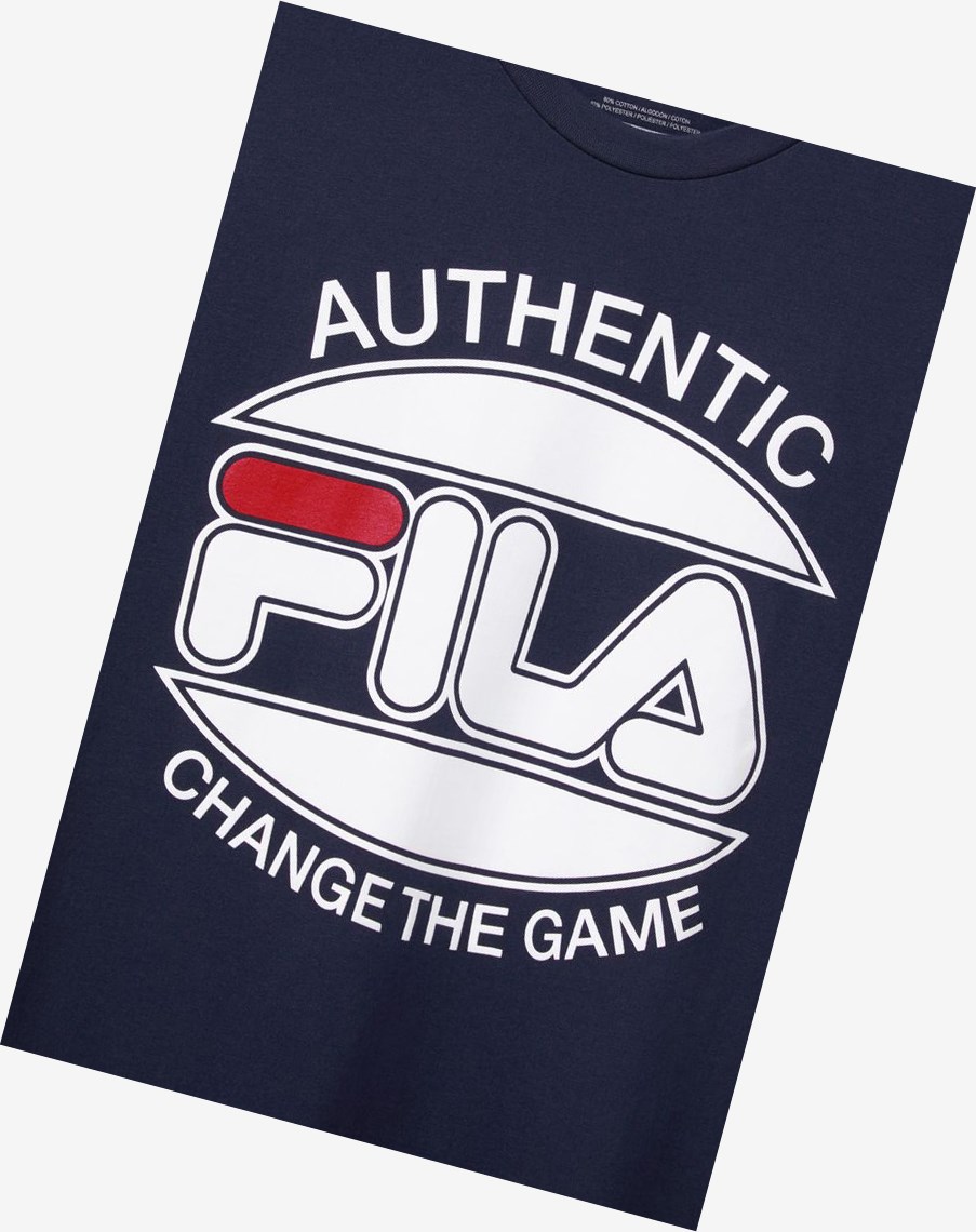 Fila Change The Game Tee Azul Marino | 86OFXIZQA