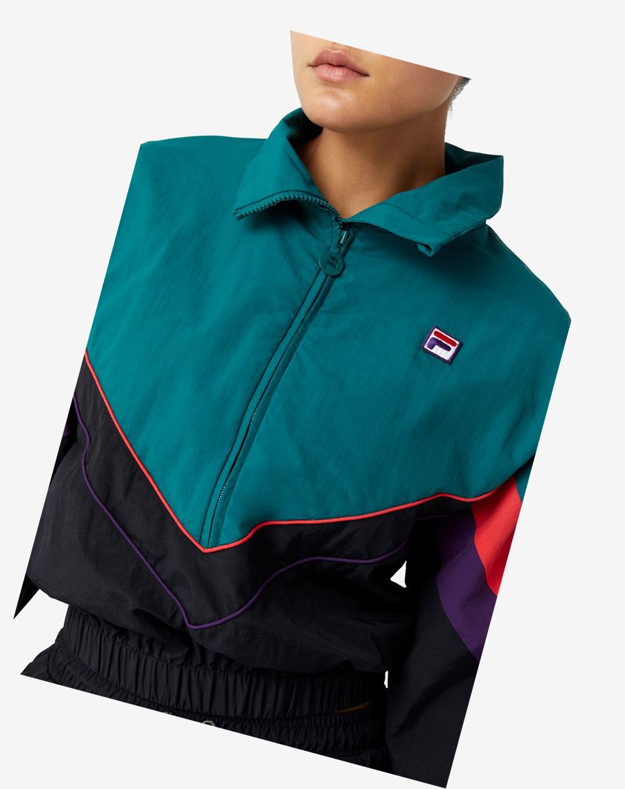 Fila Chiaki 2 Viento Jacket Negras Moradas | 64SQCBPWE