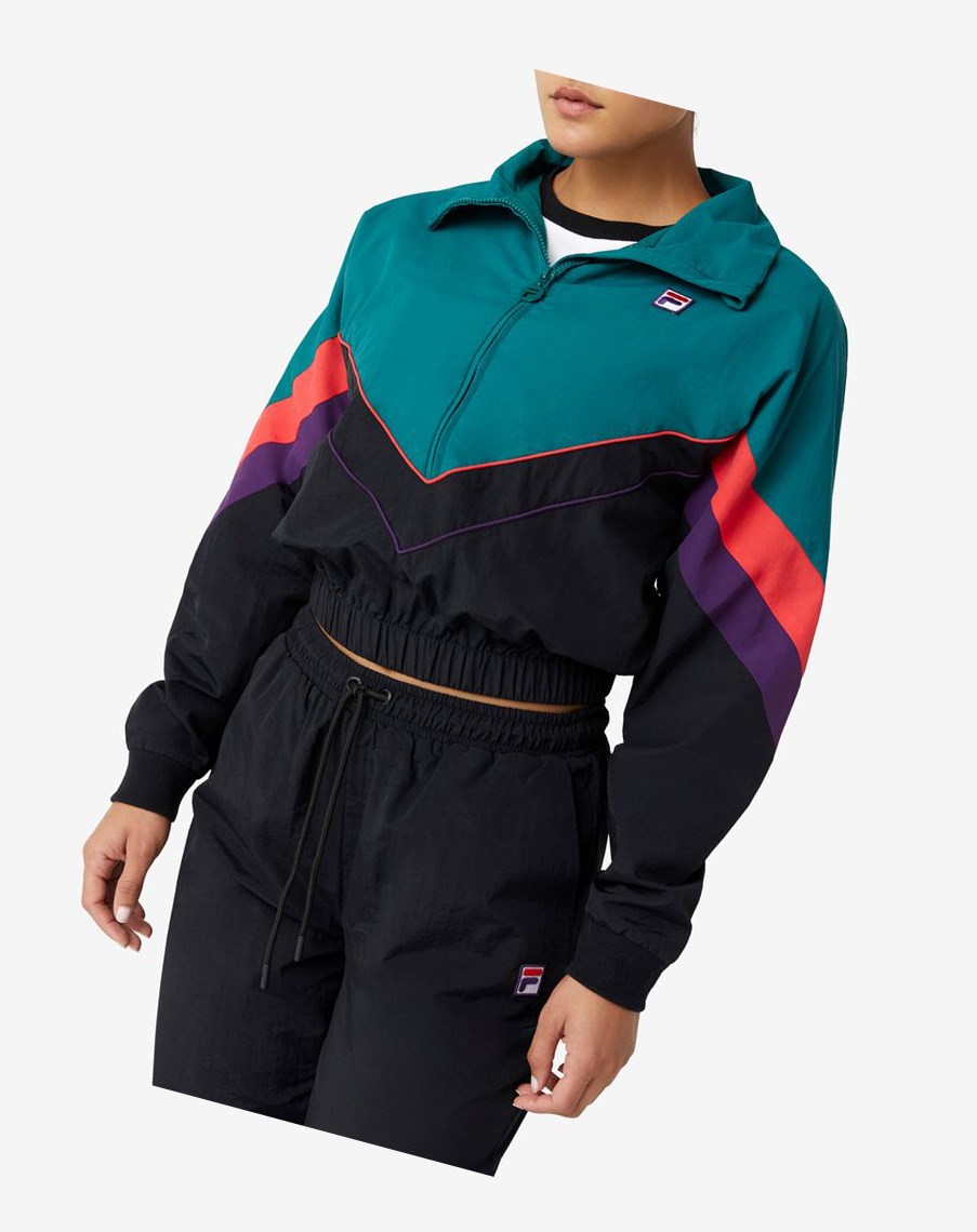 Fila Chiaki 2 Viento Jacket Negras Moradas | 64SQCBPWE