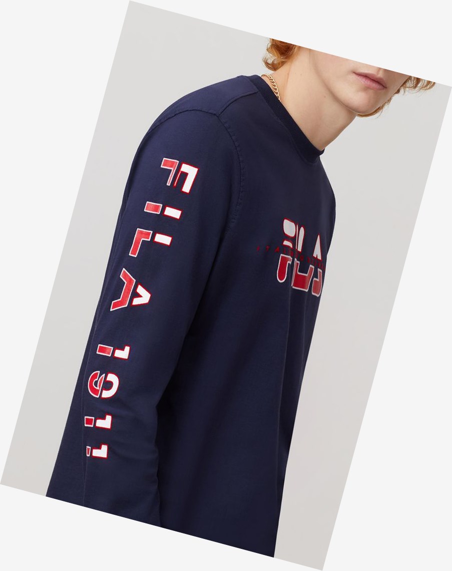 Fila Christophe Long Sleeve Tee Peac/Cred/Wht | 24CJDZYKW