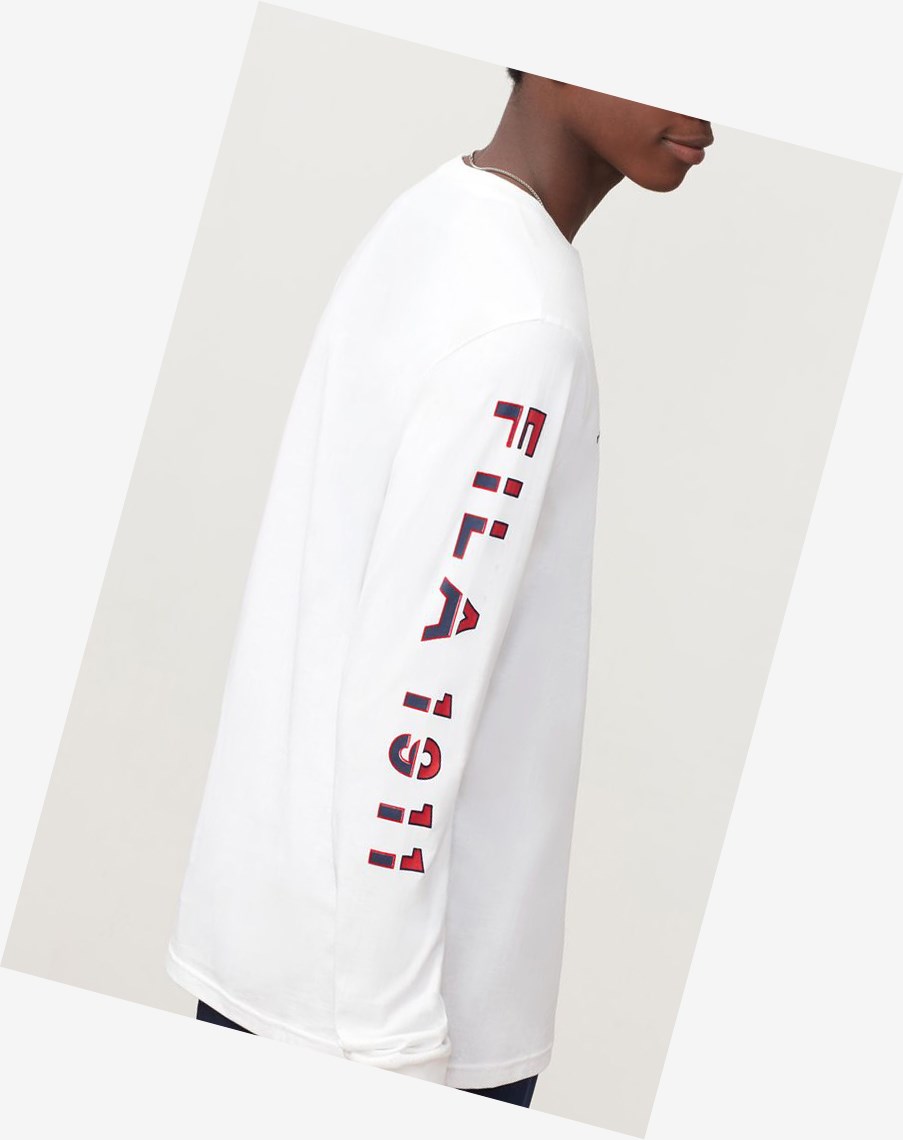 Fila Christophe Long Sleeve Tee Wht/Peac/Cred | 74GADMEHN