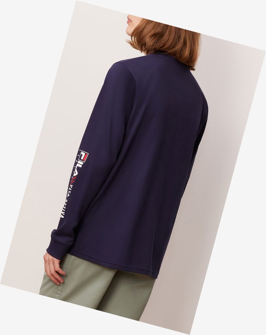 Fila Collinson Long Sleeve Tee Peac/Cred/Wht | 59LRZOCFQ