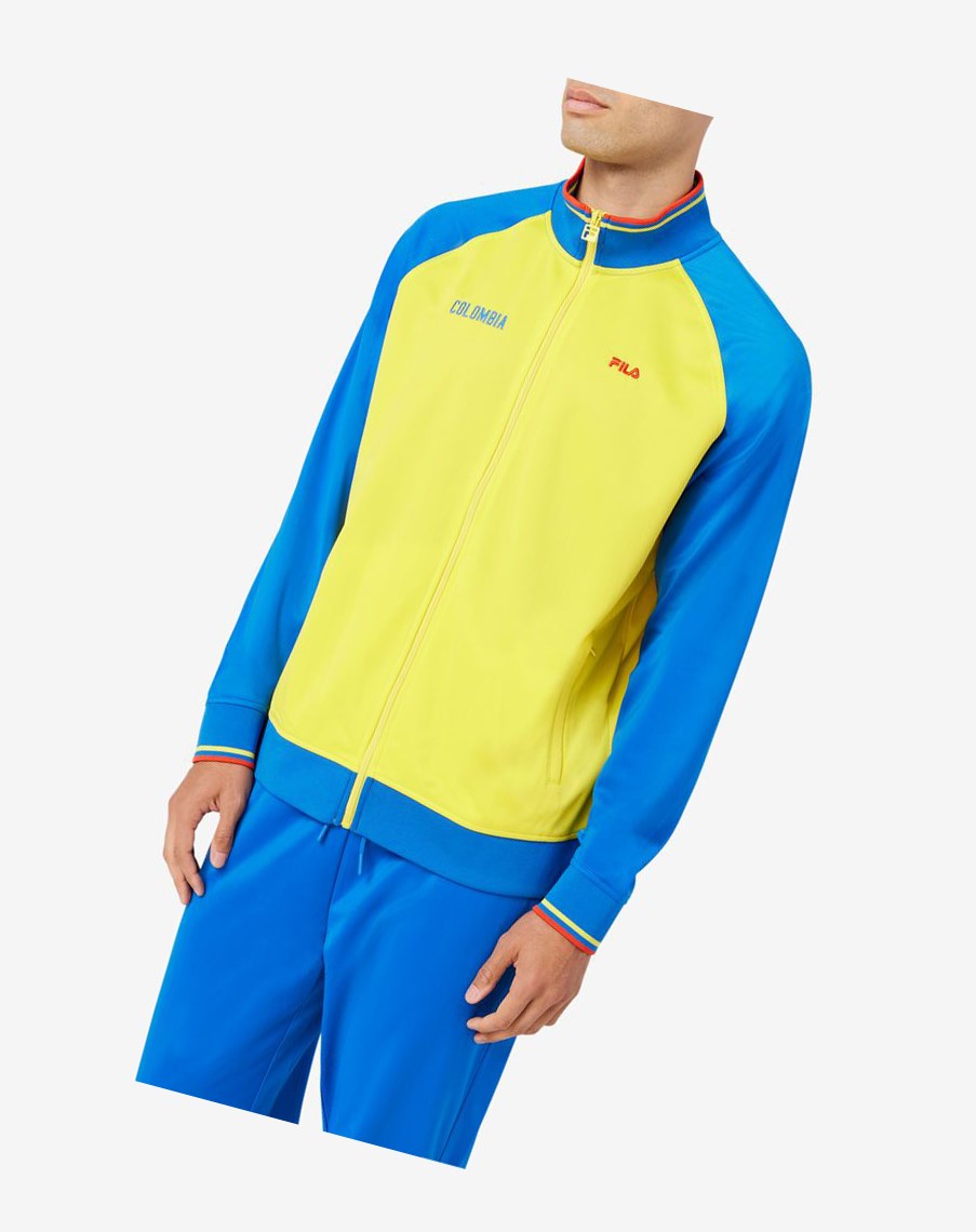 Fila Colombia Pista Jacket Amarillo Azules Rojas | 41CXISYFO