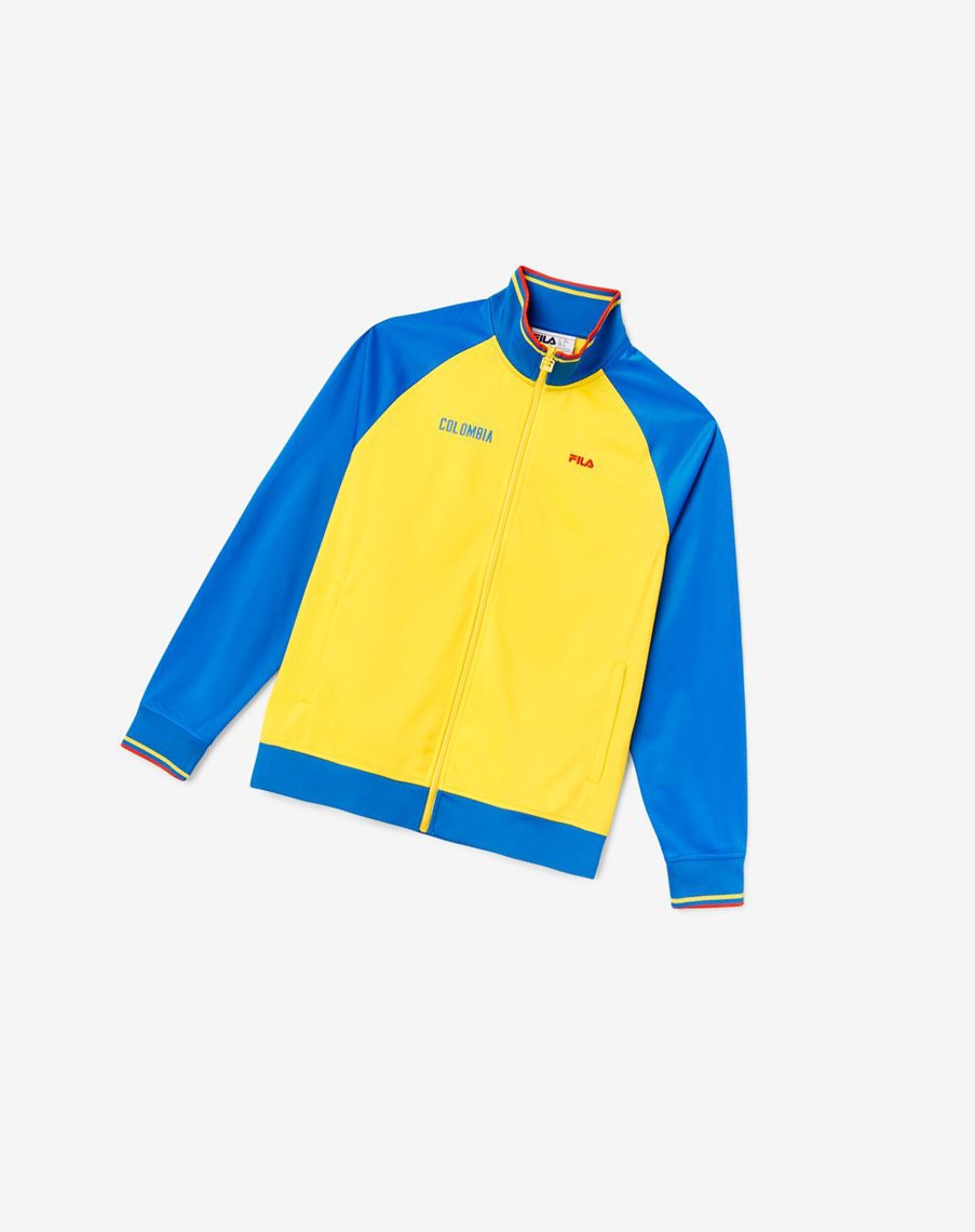 Fila Colombia Pista Jacket Amarillo Azules Rojas | 41CXISYFO